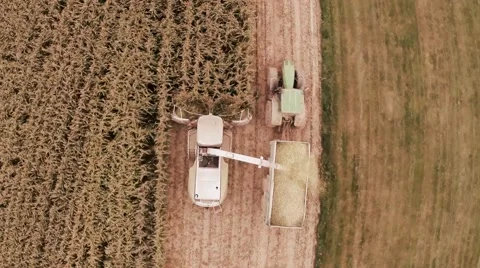 Combine Harvester (High Angle #2) Stock Footage 44307228