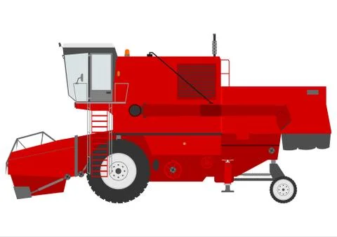 Combine harvester. Stock Illustration