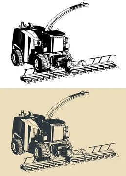 Combine harvester Illustrazione stock