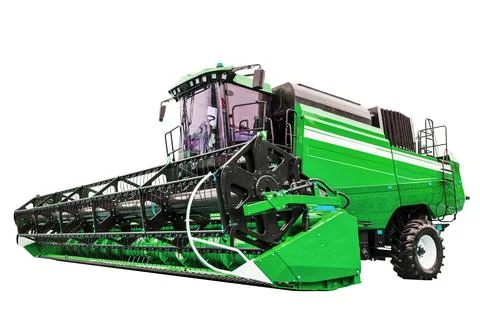 Combine harvester isolate background. Farm agricultural machinery for harvesting Stock Photos