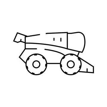 Combine harvester line icon vector illustration Stock Illustration