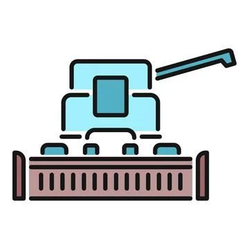 Combine harvester machine preparing to process crops in a field Ilustración de archivo