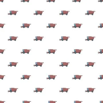 Combine harvester machine repeating pattern for agriculture design Stock Illustration