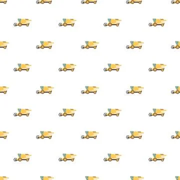 Combine harvester machinery seamless pattern on white background Stockillustratie