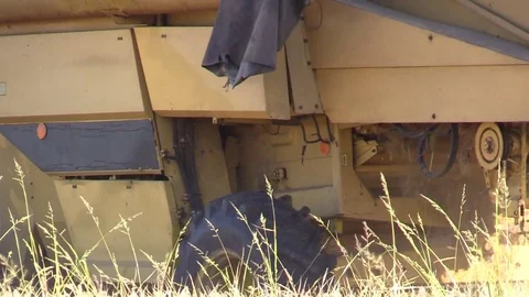 Combine harvester rice Stock Footage 81185448