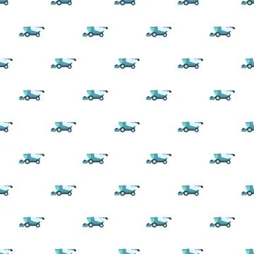 Combine harvester seamless pattern farm agriculture machinery Stock Illustration