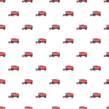 Combine harvester seamless pattern farm agriculture equipment Illustrazione stock
