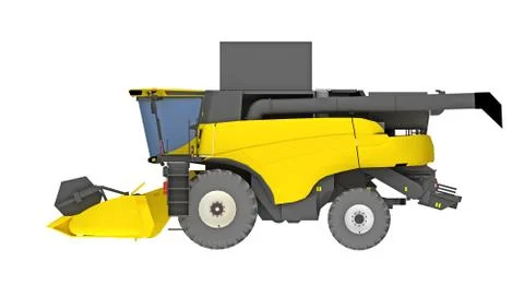 Combine harvester side view Stock Illustration