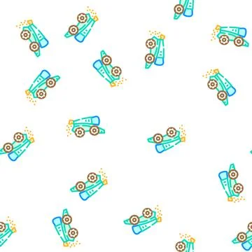 Combine harvester vector seamless pattern Stockillustratie