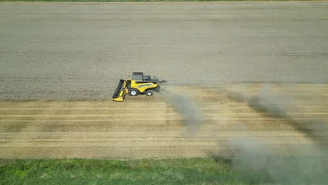 Combine harvester at work Stock Footage 247665929