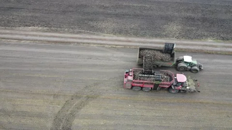 Combine harvester working in a field Stock Footage 164000098