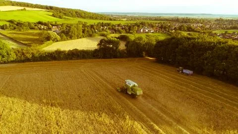 Combine Harvesting Stock Photos