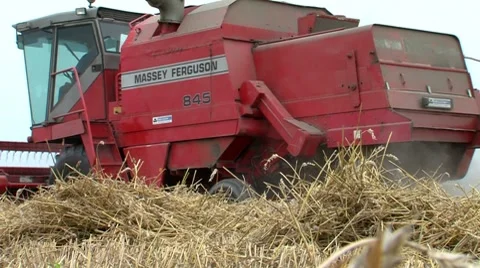 Combine Harvesting Wheat Stock Footage 8555866