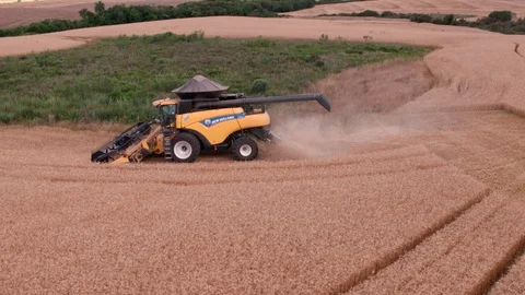 Combine Harvesting Wheat Stock Footage 106211049