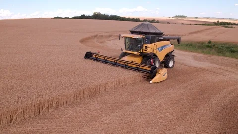 Combine Harvesting Wheat Stock Footage 106215948