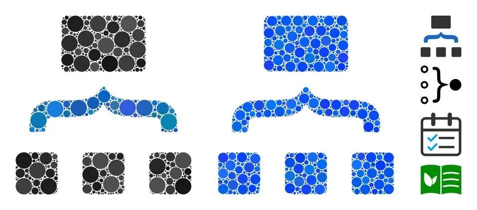 Combine Items Composition Icon of Circle Dots Ilustración de archivo