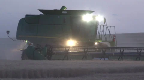 Combine Night Stock Footage 35580015