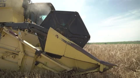 Combine passing close Stock Footage 65490981