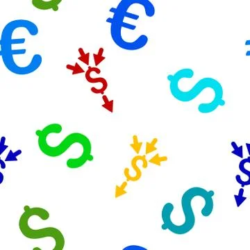Combine Payments Flat Vector Seamless Pattern Illustrazione stock