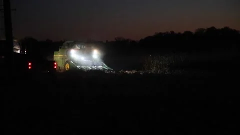 Combine Tractor Turning Around Stock Footage 233652759