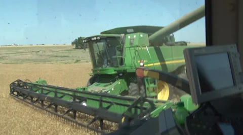 Combine Unloading Stock Footage 35600134