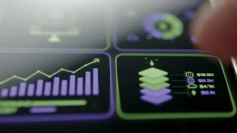 Combined AI training cost analytics dashboard Stock Photos