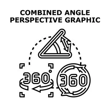 Combined angle perspective graphic with 360 degree view Stock Illustration