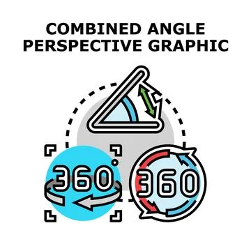 Combined angle perspective graphic with 360 degree view Stock Illustration