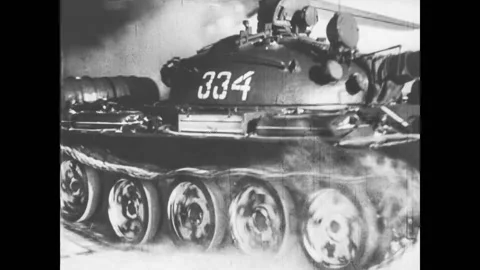 Combined arms Soviet exercises "Dvina" Stock Footage 166227059