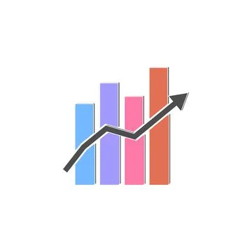 Combined chart icon. Element of colored charts and diagrams for mobile concept 库存插图