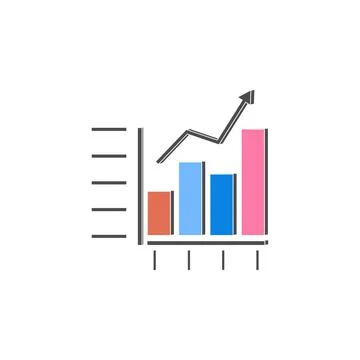 Combined chart icon. Element of colored charts and diagrams for mobile concept 库存插图