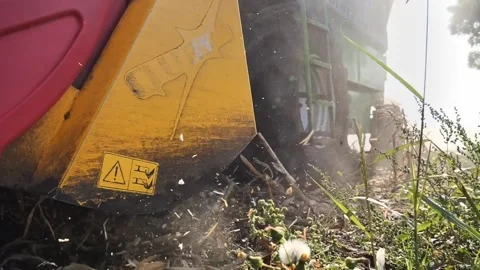 Combined harvester work on field Video stock 272181715