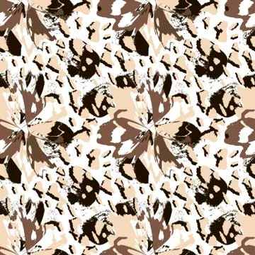 Combined leopard and floral vector seamless pattern. Stock Illustration