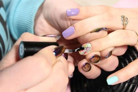 Combined manicure Stock Photos