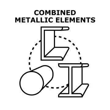 Combined metallic elements production materials and engineering イラスト素材