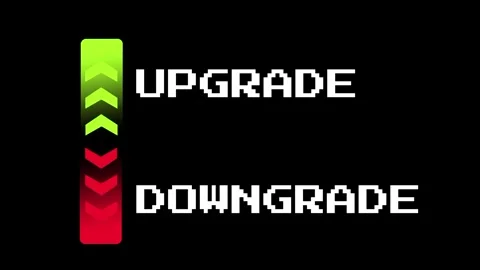 Combined Pixel Font UPGRADE and DOWNGRADE with Arrows Stock Footage 337390849