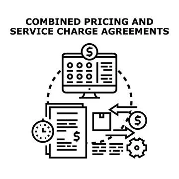 Combined pricing and service charge agreements concept illustration Stock Illustration