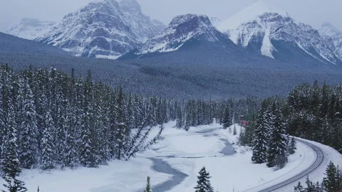 Combined Video Time Lapse of Train near Bow River in Banff National Park (16s) Video stock 151055526