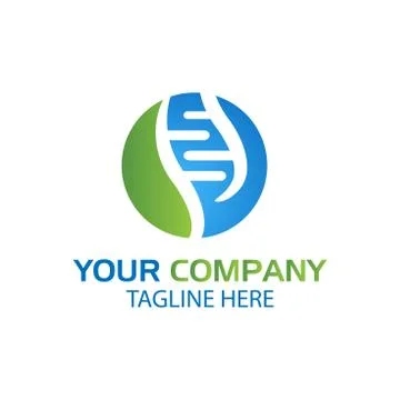 Combines circle and DNA icon Stock Illustration