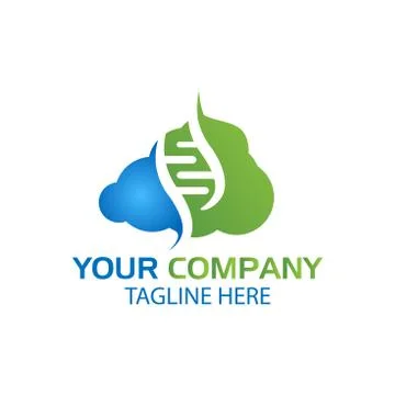 Combines cloud and DNA icon. Stock Illustration
