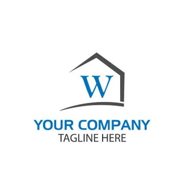 Combines house and the letter W,  abstract houses Stockillustratie