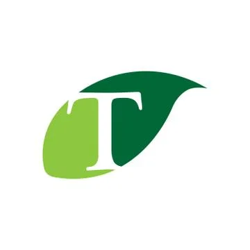 Combines leaf and the letter t Stock Illustration