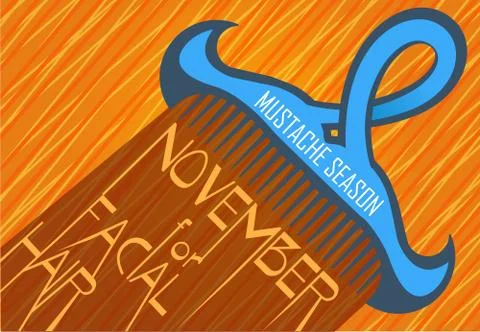 Combing beard and mustache Stock Illustration