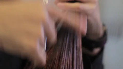 Combing Hair Close UP Stock Footage