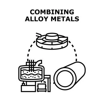 Combining alloy metals for manufacturing and industrial production Stock Illustration