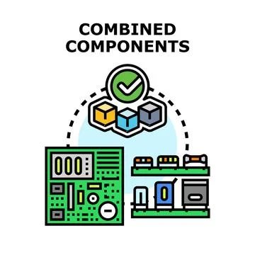 Combining electronic components creating new concepts process Stock Illustration