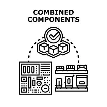 Combining electronic components creating new concepts process Stock Illustration