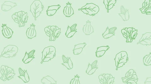 Combining the elements floral pattern floral pattern of light green vegetables a Video stock 322288080