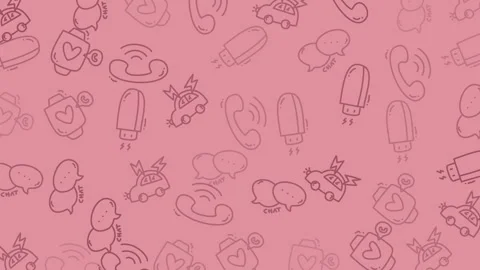 Combining the elements technology holiday pattern presents pink doodle icons pho Stock Footage 322590208