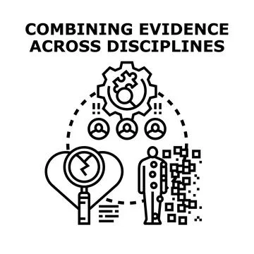 Combining evidence across disciplines for data analysis Stock Illustration